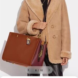 Coach Brown and Burgundy Leather Tote - Rogue Bag 39 In
Colorblock - Used once